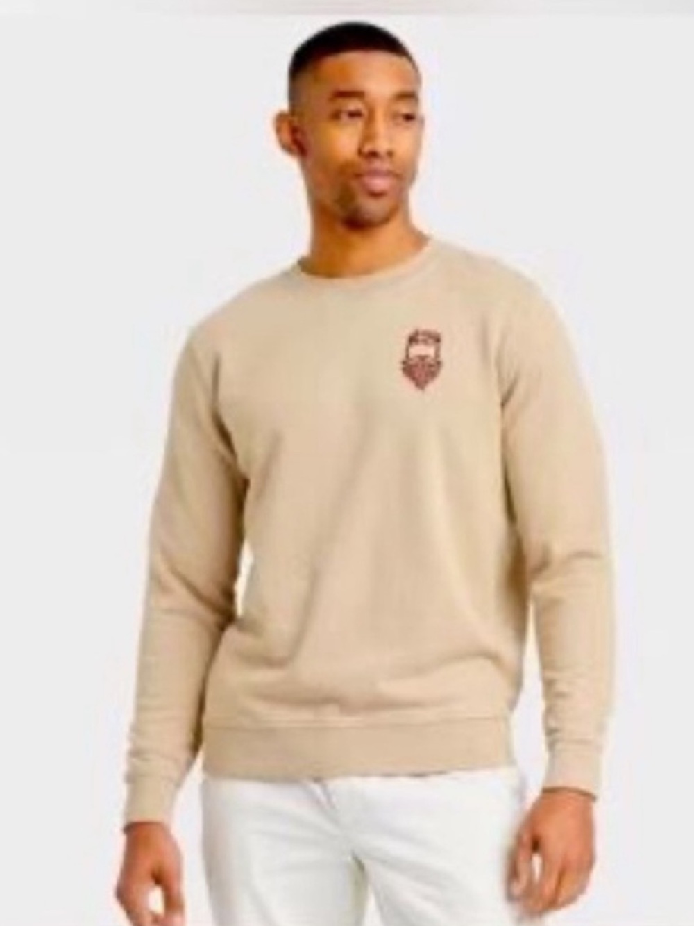 Goodfellow & Co Relaxed Crewneck Sweatshirt with Maroon Crest L NWT